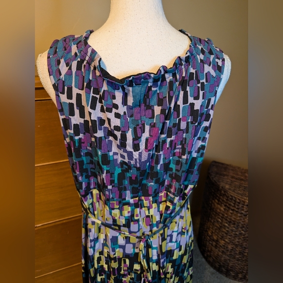 aXCESS a Claiborne Co. Abstract Tank Dress Aline Fit SZ XL - Picture 9 of 13